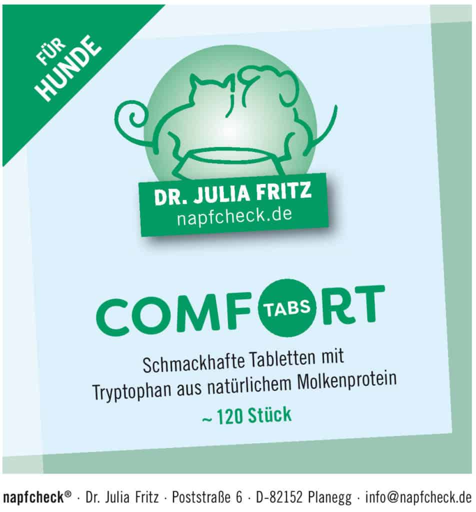 napfcheck Comfort TABS mit Tryptophan für Hunde in StressSituationen