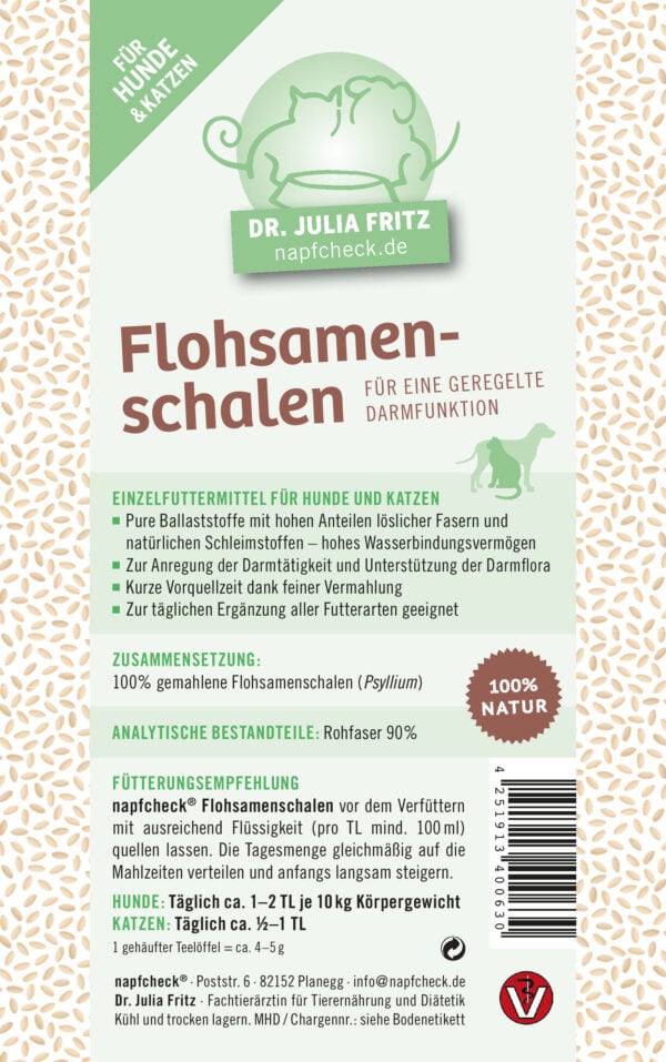 napfcheck Flohsamenschalen gemahlen - für Hunde und Katzen – Bild 3