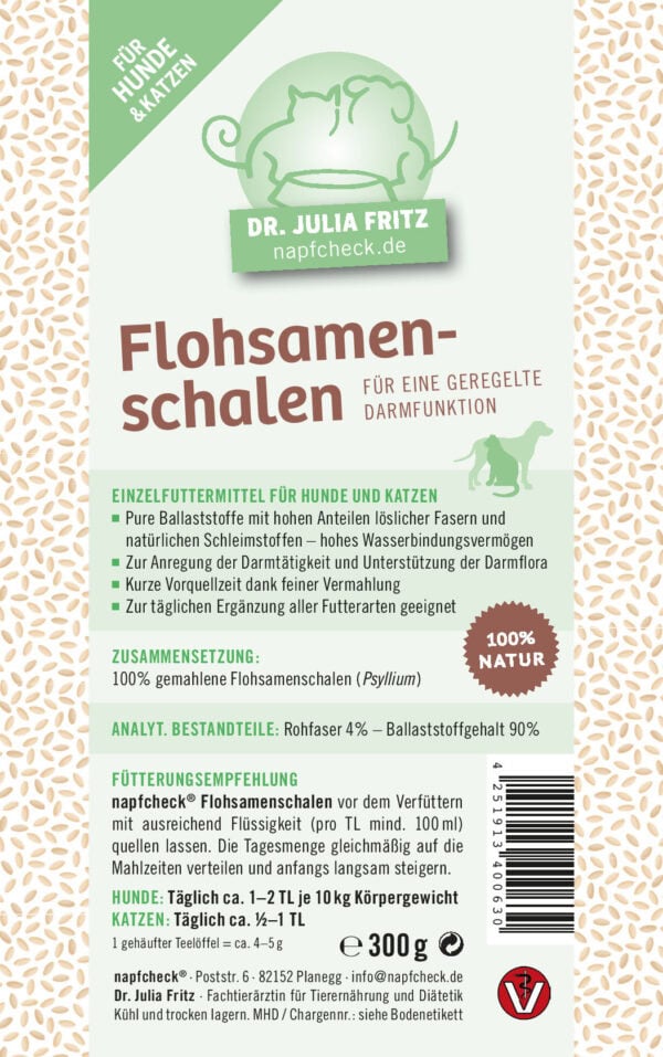 napfcheck Flohsamenschalen gemahlen - für Hunde und Katzen – Bild 3