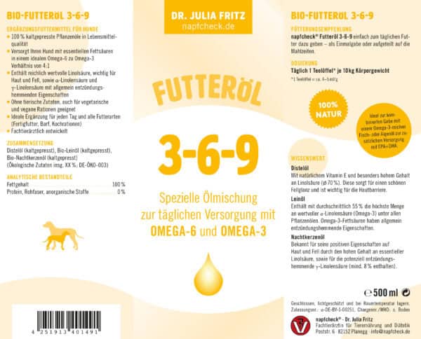 napfcheck Futteröl 3-6-9 - für Hunde – Bild 2