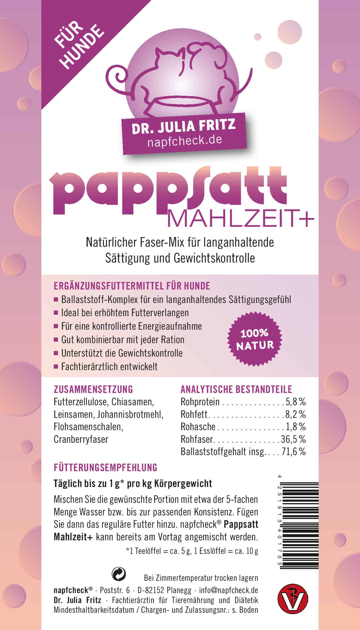 napfcheck Pappsatt Mahlzeit - für Hunde – Bild 2